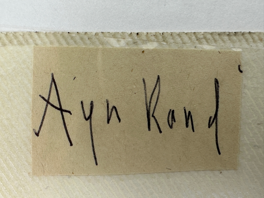 Ayn Rand Signature (Author Of Atlas Shrugged) With Certificate Of Authenticity [Photo 3]
