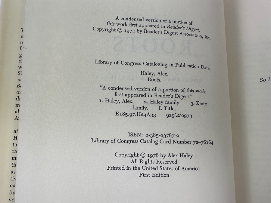 First Edition 1976 Hardcover Book Roots By Alex Haley [Photo 5]