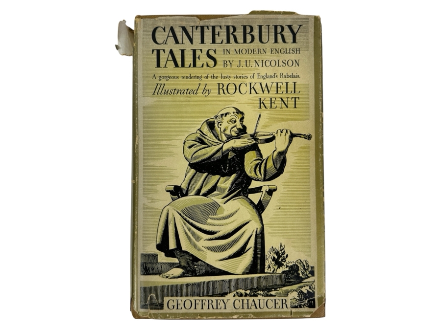 First Edition 1934 Hardcover Book Canterbury Tales By Geoffrey Chaucer In Modern English By J. U. Nicolson Illustrated By Rockwell Kent