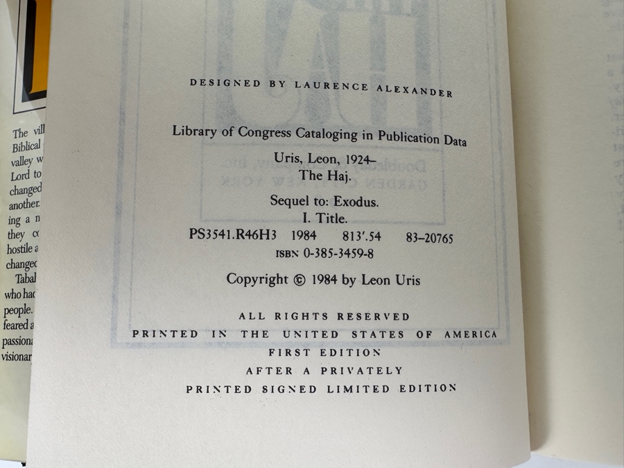 (2) First Edition Hardcover Books The Haj By Leon Uris & (1) First Edition Hardcover Book Topaz By Leon Uris [Photo 6]