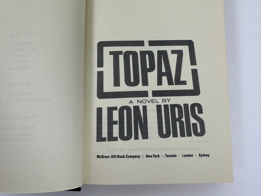 (2) First Edition Hardcover Books The Haj By Leon Uris & (1) First Edition Hardcover Book Topaz By Leon Uris [Photo 7]