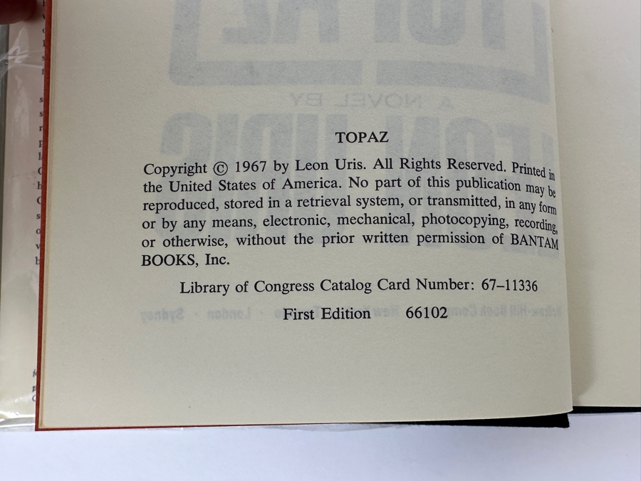 (2) First Edition Hardcover Books The Haj By Leon Uris & (1) First Edition Hardcover Book Topaz By Leon Uris [Photo 8]