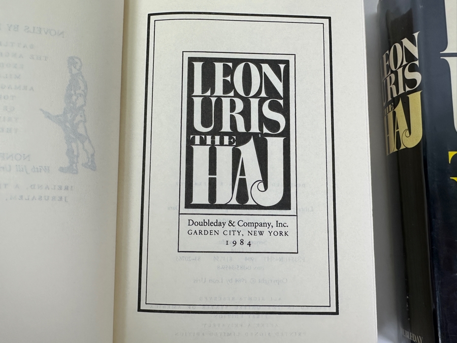 (2) First Edition Hardcover Books The Haj By Leon Uris & (1) First Edition Hardcover Book Topaz By Leon Uris [Photo 4]