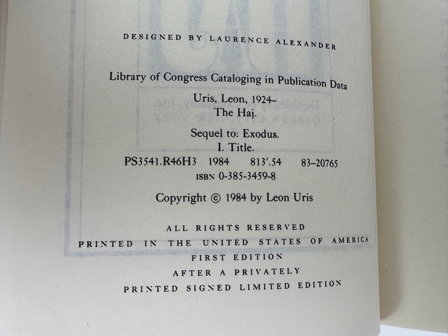 (2) First Edition Hardcover Books The Haj By Leon Uris & (1) First Edition Hardcover Book Topaz By Leon Uris [Photo 5]