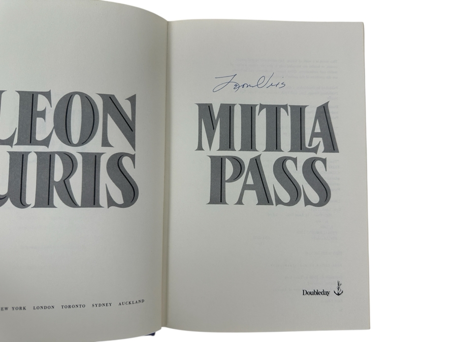 Signed First Edition Hardcover Book Mitla Pass By Leon Uris - Signed By Leon Uris [Photo 3]
