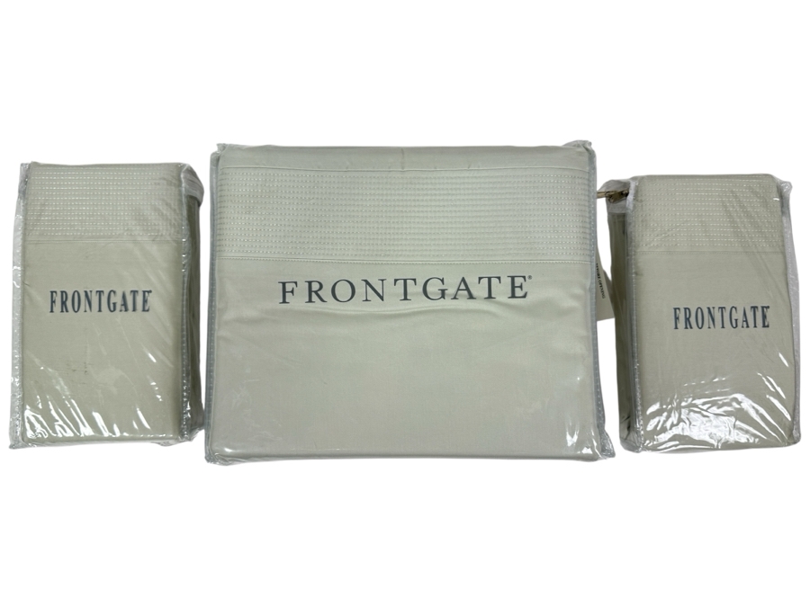 New Frontgate Queen Channel Duvet Cover 100% Egyptian Cotton And Pair Of Channel Standard Shams [Photo 1]