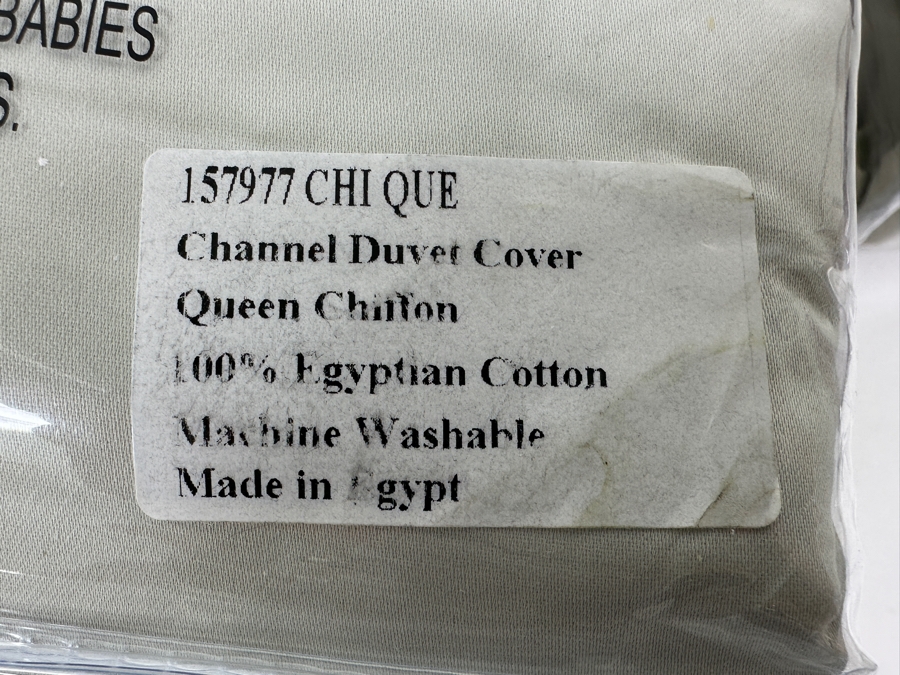 New Frontgate Queen Channel Duvet Cover 100% Egyptian Cotton And Pair Of Channel Standard Shams [Photo 3]