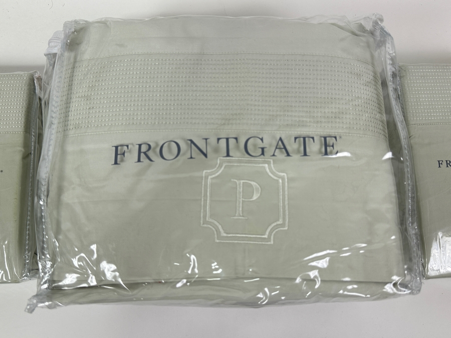 New Frontgate Queen Channel Duvet Cover 100% Egyptian Cotton And Pair Of Channel Euro Shams [Photo 2]