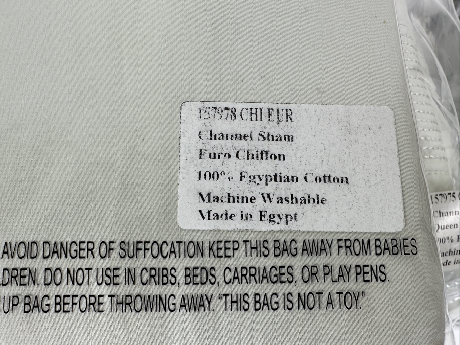 New Frontgate Queen Channel Duvet Cover 100% Egyptian Cotton And Pair Of Channel Euro Shams [Photo 5]