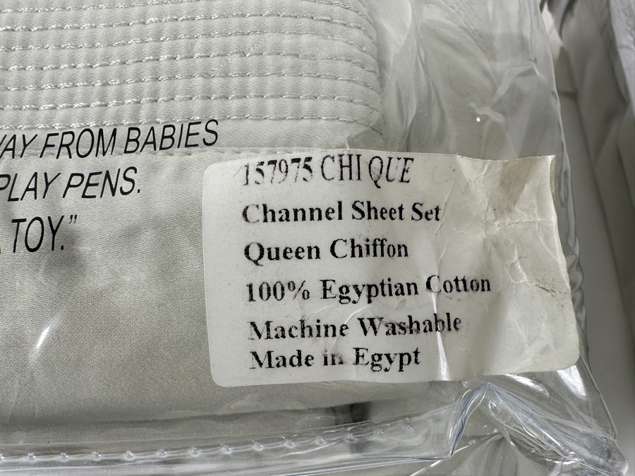 New Frontgate Queen Channel Duvet Cover 100% Egyptian Cotton And Pair Of Channel Euro Shams [Photo 4]