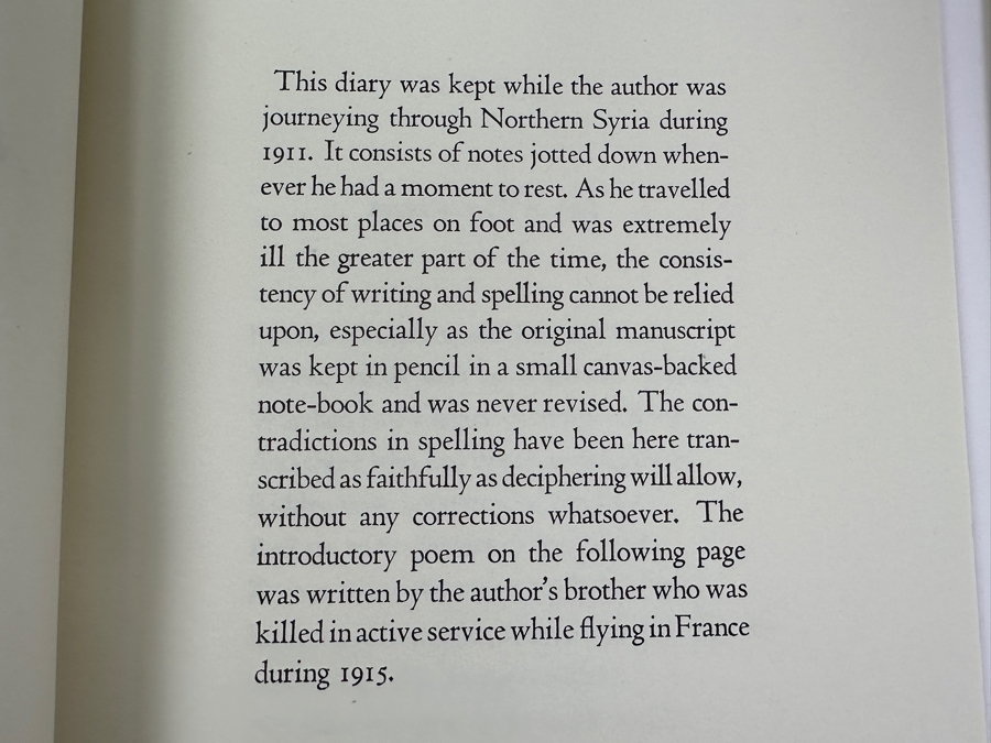 1937 Limited Edition Books: The Diary Kept By T. E. Lawrence While Travelling In Arabia During 1911 Published June 1937 & An Essay On Flecker By T. E. Lawrence Completed At The Corvinus Press During The Coronation Week Of King George The Sixth May, 1937 [Photo 3]