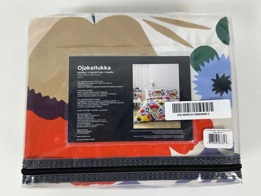 Marimekko Full/Queen Duvet Cover Set With Standard Shams Ojakellukka Design [Photo 2]