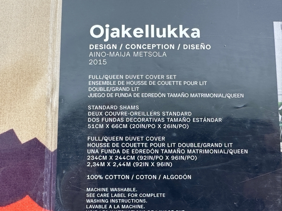 Marimekko Full/Queen Duvet Cover Set With Standard Shams Ojakellukka Design [Photo 4]