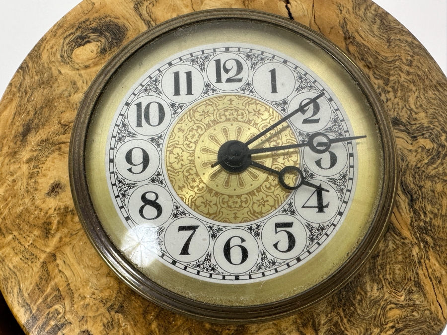 Burlwood Displayed Quartz Clock With Metal Stand 6'H [Photo 5]