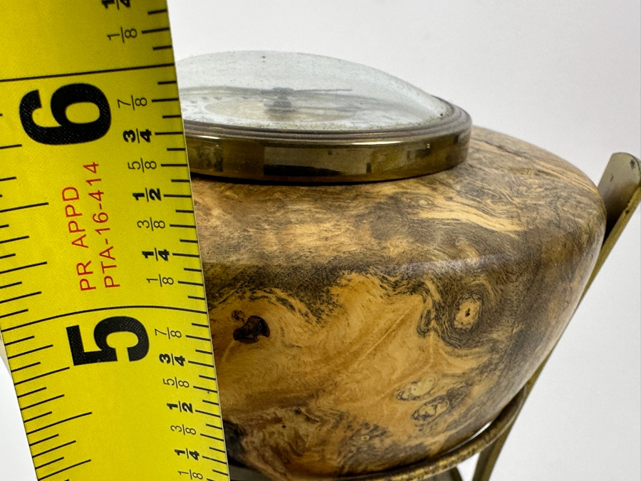 Burlwood Displayed Quartz Clock With Metal Stand 6'H [Photo 7]