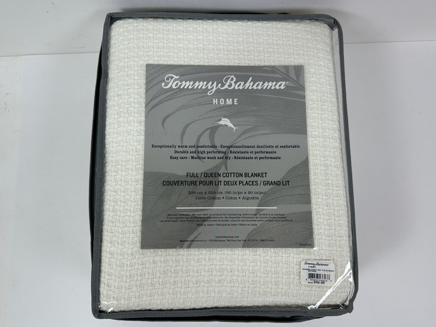 New Tommy Bahama Home Full/Queen Cotton Blanket [Photo 3]