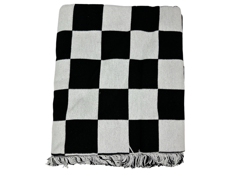 New Checkerboard Throw Travel Blanket 87 X 63