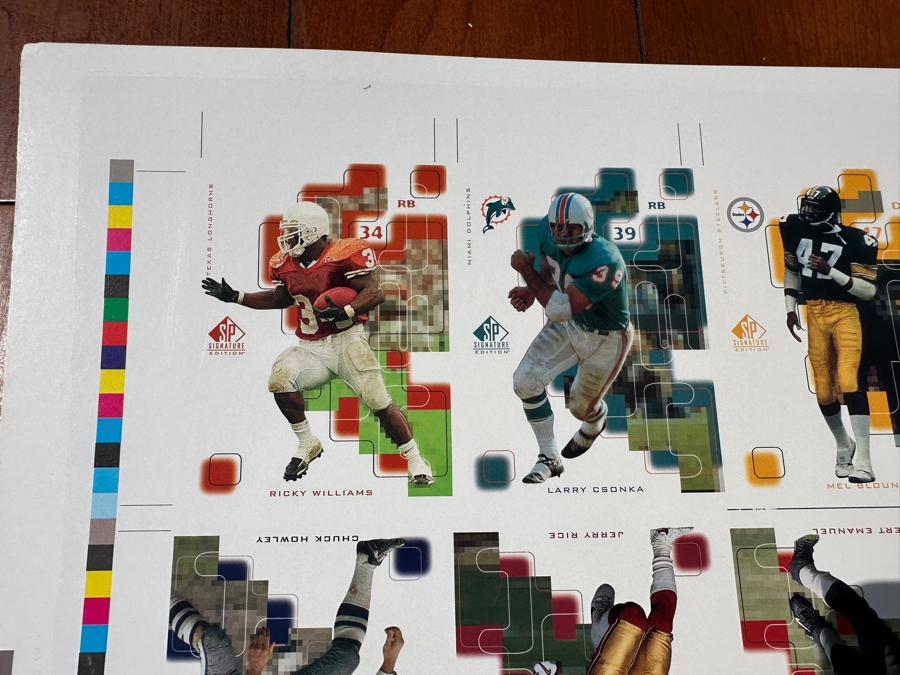 1997 Upper Deck Uncut Printer Sheet Of NFL Football Cards 27 X 40 [Photo 4]