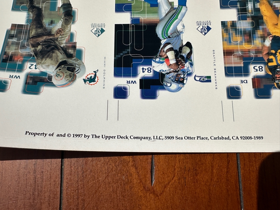 1997 Upper Deck Uncut Printer Sheet Of NFL Football Cards 27 X 40 [Photo 2]