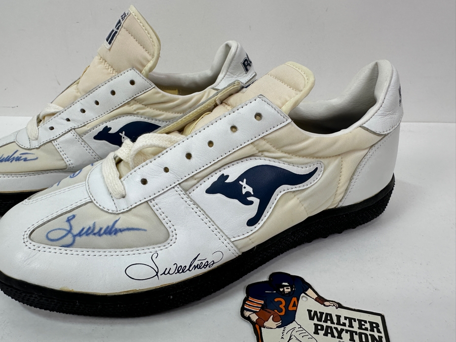 Walter 'Sweetness' Payton (1953-1999, NFL HOF Running Back For The Chicago Bears) Autographed KangaROOS Shoes From The Estate Of One Of The Founders Of KangaROOS Shoes Who Sponsored Walter Payton In The 1980s - Both Shoes Signed 'Sweetness' Walter Payton [Photo 11]