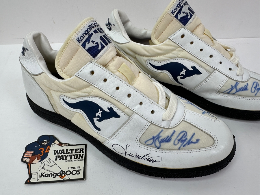 Walter 'Sweetness' Payton (1953-1999, NFL HOF Running Back For The Chicago Bears) Autographed KangaROOS Shoes From The Estate Of One Of The Founders Of KangaROOS Shoes Who Sponsored Walter Payton In The 1980s - Both Shoes Signed 'Sweetness' Walter Payton [Photo 6]