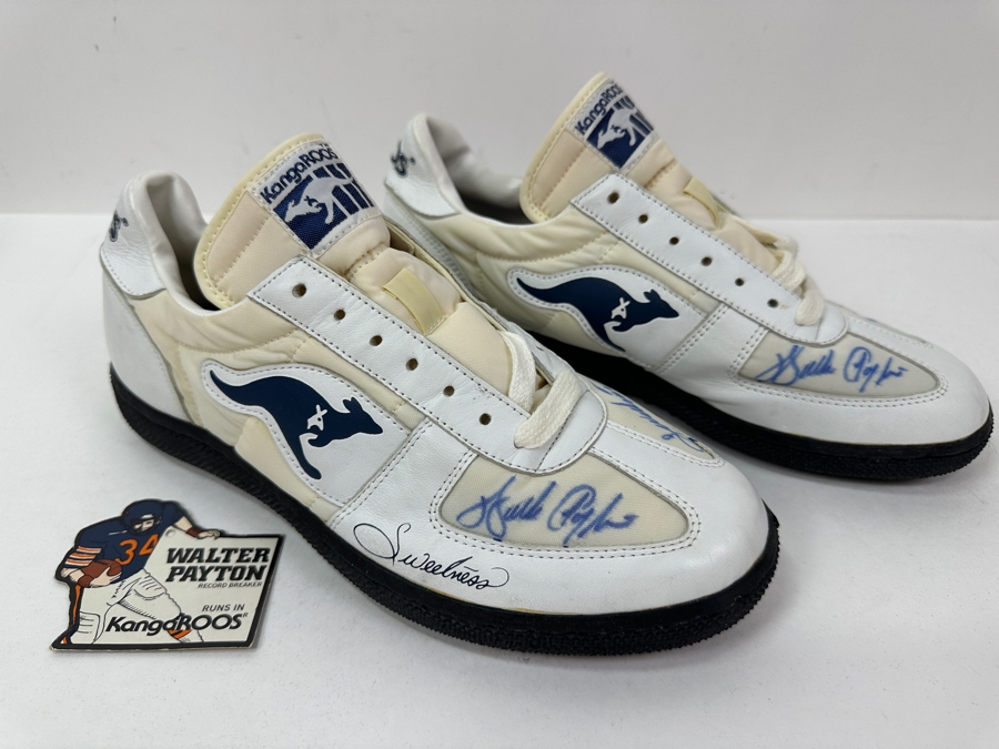 Walter 'Sweetness' Payton (1953-1999, NFL HOF Running Back For The Chicago Bears) Autographed KangaROOS Shoes From The Estate Of One Of The Founders Of KangaROOS Shoes Who Sponsored Walter Payton In The 1980s - Both Shoes Signed 'Sweetness' Walter Payton [Photo 2]