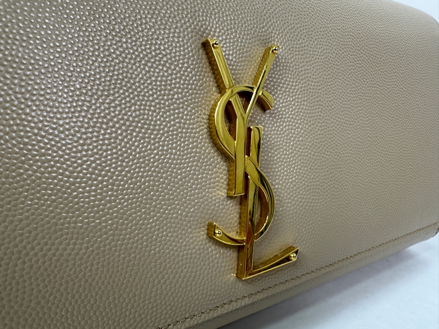 Saint Laurent (YSL) Grain De Poudre Classic Monogram Cassandre Clutch Handbag Paris France 10.5 X 5 [Photo 3]
