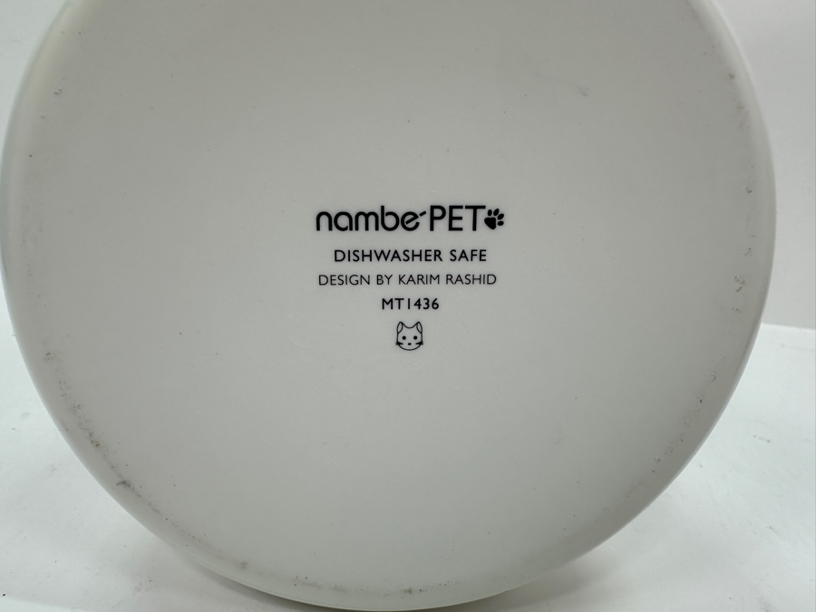 New Nambe Pet Cat Treat Jar Contemporary Design Made Of Acacia Wood & Porcelain 7H [Photo 3]