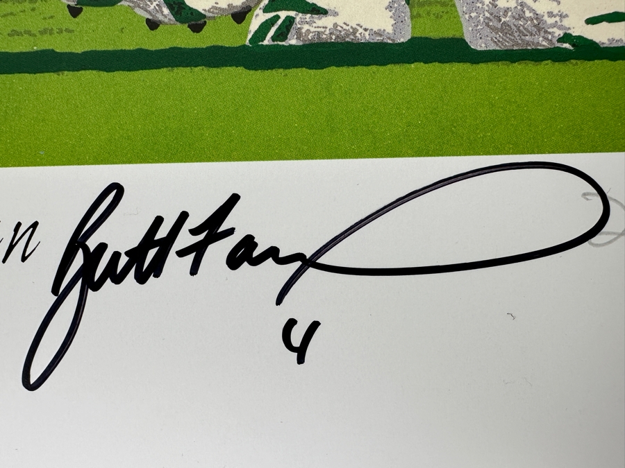 Signed Brett Favre NFL Green Bay Packers Print Titled 'The Green Bay Gun' By Rick A. Rush Numbered 270 Of 1,000 Signed By Brett Favre & Rick Rush 20 X 16 [Photo 6]