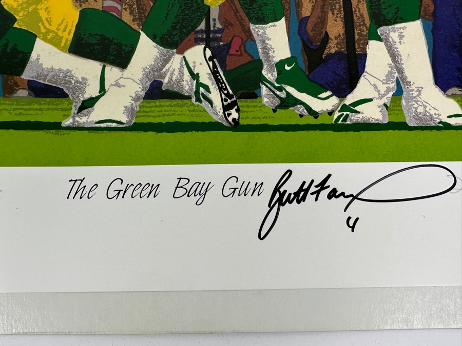 Signed Brett Favre NFL Green Bay Packers Print Titled 'The Green Bay Gun' By Rick A. Rush Numbered 270 Of 1,000 Signed By Brett Favre & Rick Rush 20 X 16 [Photo 4]