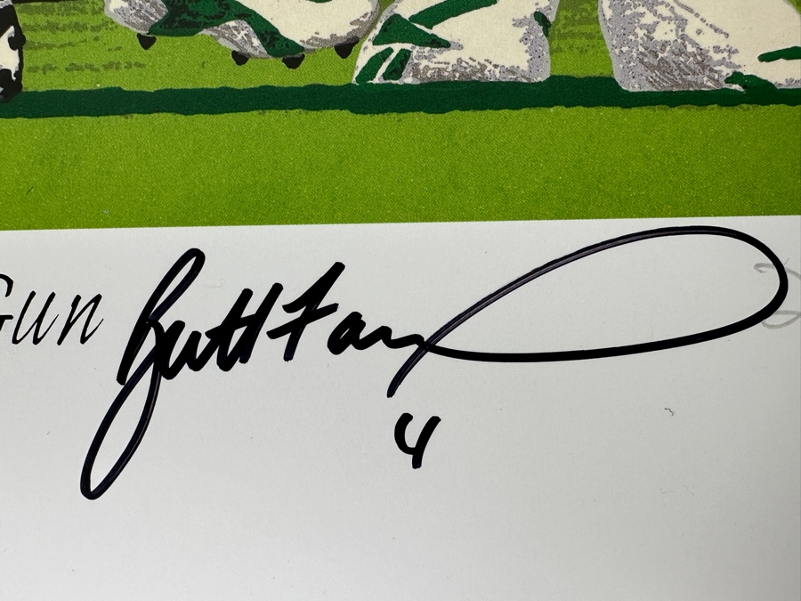 Signed Brett Favre NFL Green Bay Packers Print Titled 'The Green Bay Gun' By Rick A. Rush Numbered 270 Of 1,000 Signed By Brett Favre & Rick Rush 20 X 16 [Photo 5]