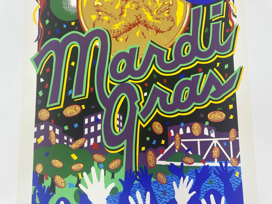 Just Added - Vintage 1985 Krewe Of Janus Mardi Gras Poster In Monroe-West Monroe, Louisiana Signed By Artist Limited Edition 20 Of 250 15.5 X 24.5 [Photo 3]