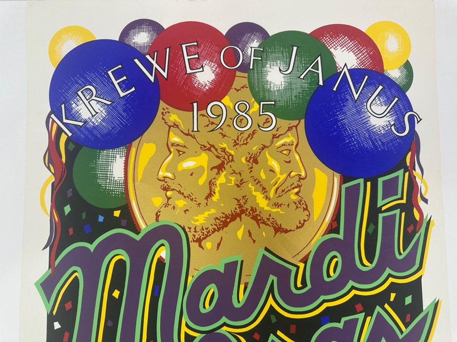 Just Added - Vintage 1985 Krewe Of Janus Mardi Gras Poster In Monroe-West Monroe, Louisiana Signed By Artist Limited Edition 20 Of 250 15.5 X 24.5 [Photo 2]