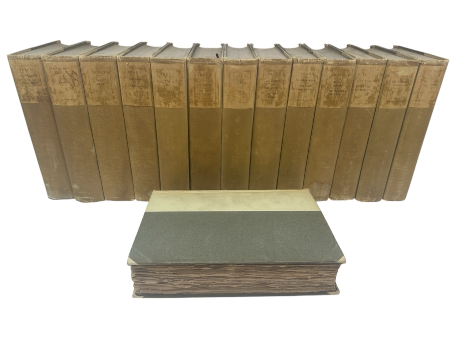 Just Added - Antique Limited Edition (14) Hardcover Books The Works Of Henrik Ibsen The Viking Edition Book Set Signed By Publisher Charles Scribner's Sons 115 Of 256 Missing Volumes 13 & 16 [Photo 1]