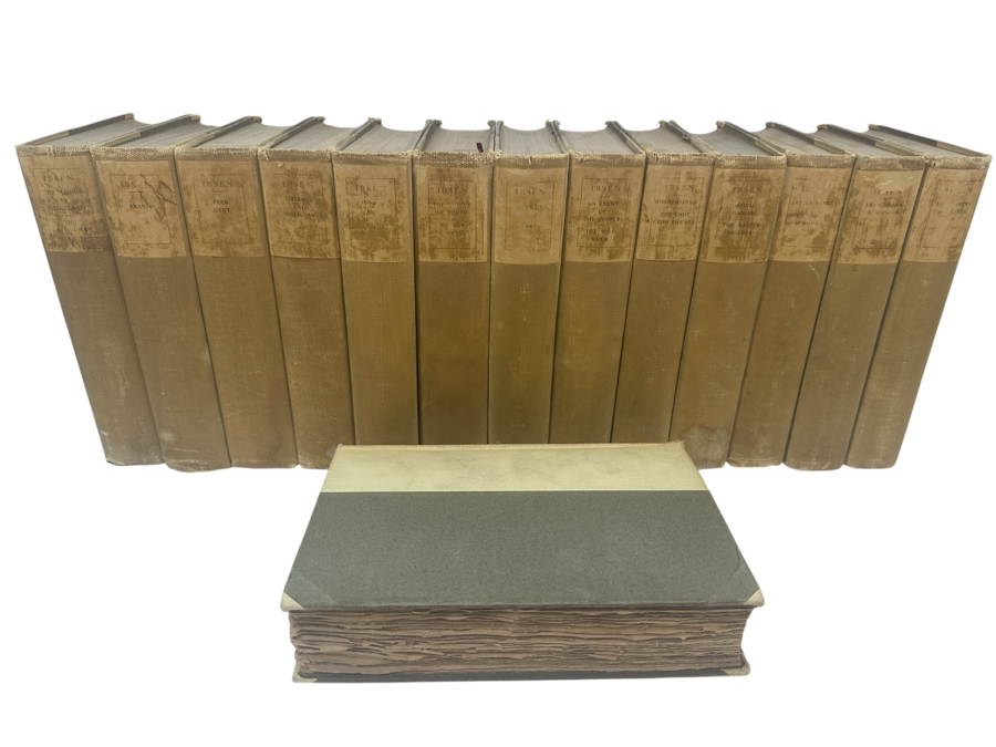 Just Added - Antique Limited Edition (14) Hardcover Books The Works Of Henrik Ibsen The Viking Edition Book Set Signed By Publisher Charles Scribner's Sons 115 Of 256 Missing Volumes 13 & 16 [Photo 2]