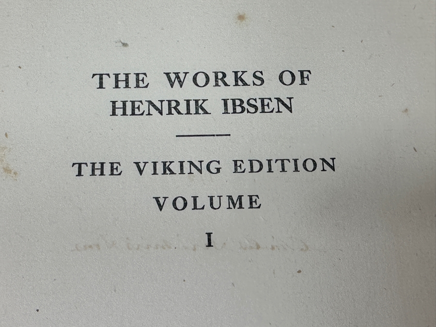 Just Added - Antique Limited Edition (14) Hardcover Books The Works Of Henrik Ibsen The Viking Edition Book Set Signed By Publisher Charles Scribner's Sons 115 Of 256 Missing Volumes 13 & 16 [Photo 9]