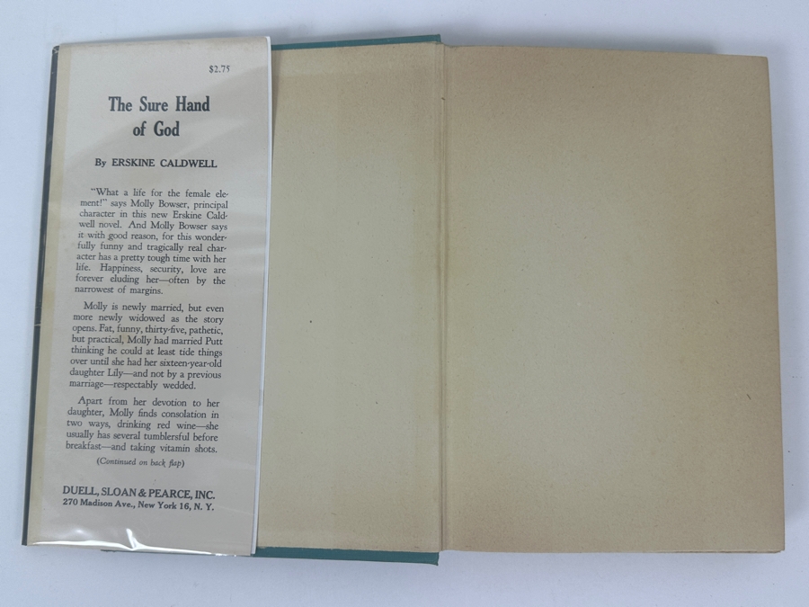 Just Added - 1947 First Printing Hardcover Book The Sure Hand Of God By Erskine Caldwell With Autograph By Erskine Caldwell [Photo 3]