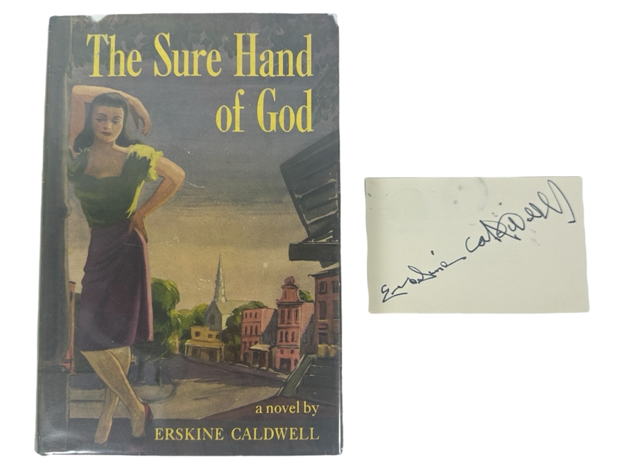 Just Added - 1947 First Printing Hardcover Book The Sure Hand Of God By Erskine Caldwell With Autograph By Erskine Caldwell [Photo 1]