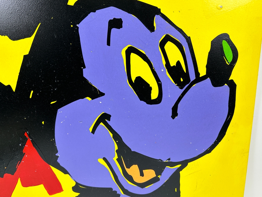 Original Hand Painted Mickey Mouse Painting On Foam Board From Elizabeth Taylor's 60th Birthday Party At Disneyland Resort On February 27, 1992 Based On Andy Warhol Designed Invitation (Unsigned - Assumed Painted By Disney Artist) 24 X 24 [Photo 3]