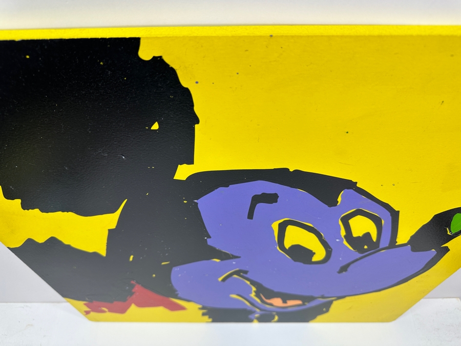 Original Hand Painted Mickey Mouse Painting On Foam Board From Elizabeth Taylor's 60th Birthday Party At Disneyland Resort On February 27, 1992 Based On Andy Warhol Designed Invitation (Unsigned - Assumed Painted By Disney Artist) 24 X 24 [Photo 6]