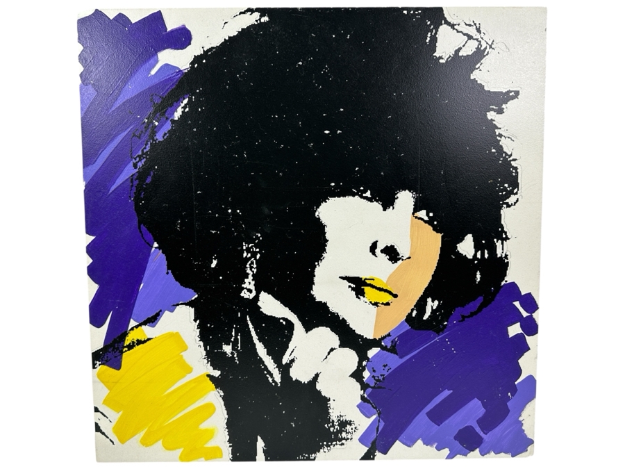 Original Hand Painted Elizabeth Taylor Painting On Foam Board From Elizabeth Taylor's 60th Birthday Party At Disneyland Resort On February 27, 1992 Based On Andy Warhol Designed Invitation (Unsigned - Assumed Painted By Disney Artist) 24 X 24 [Photo 2]