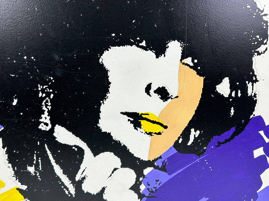 Original Hand Painted Elizabeth Taylor Painting On Foam Board From Elizabeth Taylor's 60th Birthday Party At Disneyland Resort On February 27, 1992 Based On Andy Warhol Designed Invitation (Unsigned - Assumed Painted By Disney Artist) 24 X 24 [Photo 3]