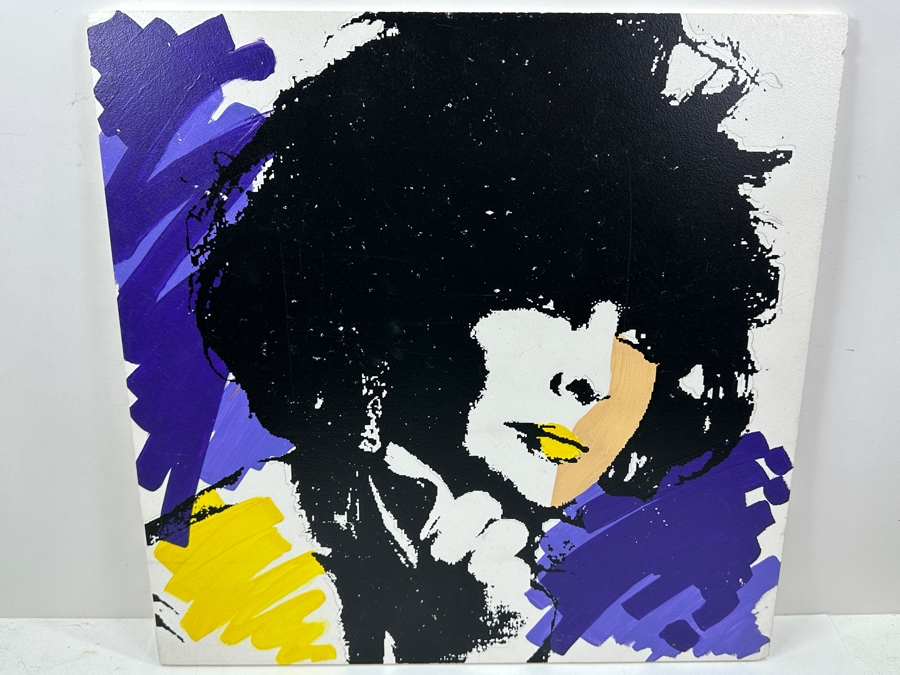 Original Hand Painted Elizabeth Taylor Painting On Foam Board From Elizabeth Taylor's 60th Birthday Party At Disneyland Resort On February 27, 1992 Based On Andy Warhol Designed Invitation (Unsigned - Assumed Painted By Disney Artist) 24 X 24 [Photo 9]