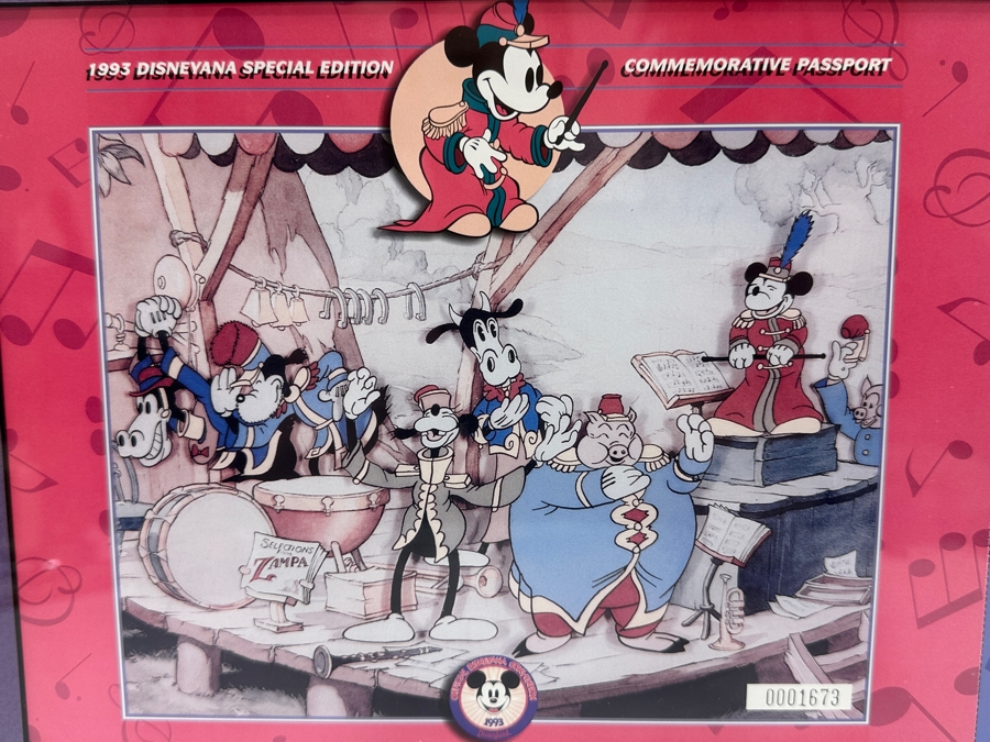 Vintage 1993 Official Special Edition Disneyana Convention Commemorative Passport Disneyland Framed September 16-19, 1993 16' X 13.5' [Photo 6]