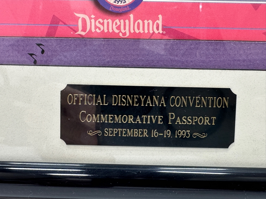 Vintage 1993 Official Special Edition Disneyana Convention Commemorative Passport Disneyland Framed September 16-19, 1993 16' X 13.5' [Photo 5]