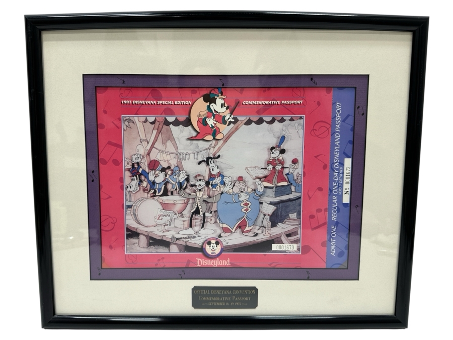 Vintage 1993 Official Special Edition Disneyana Convention Commemorative Passport Disneyland Framed September 16-19, 1993 16' X 13.5' [Photo 2]