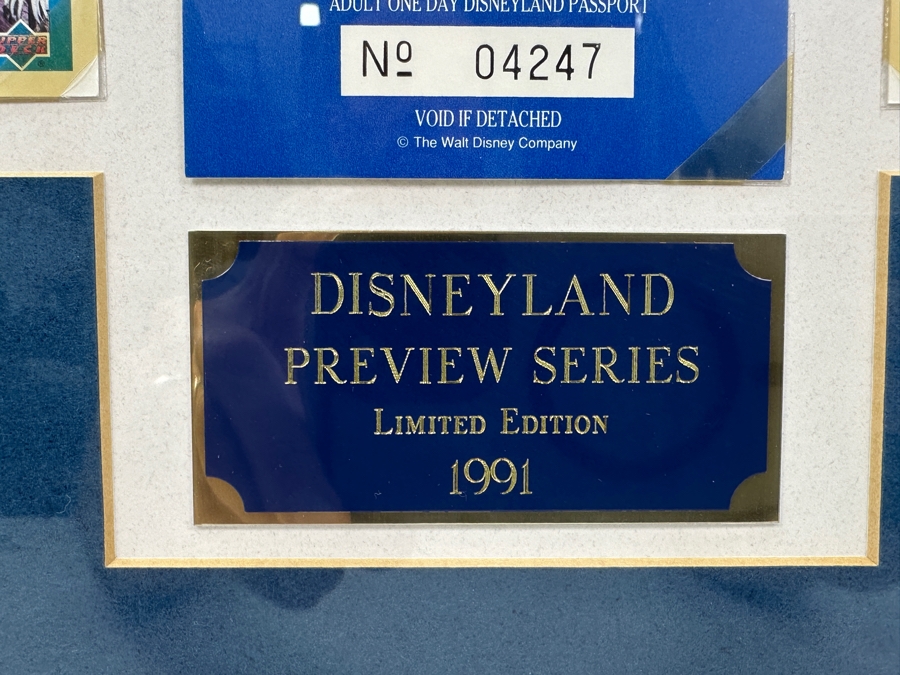 Vintage 1991 Framed Disneyland Limited Edition Preview Series Cards And Unused Limited Edition Disneyland Passport Ticket 12.5 X 19 [Photo 7]