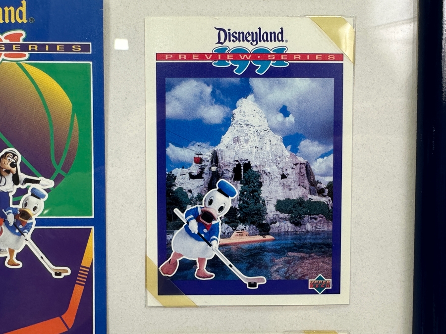 Vintage 1991 Framed Disneyland Limited Edition Preview Series Cards And Unused Limited Edition Disneyland Passport Ticket 12.5 X 19 [Photo 9]