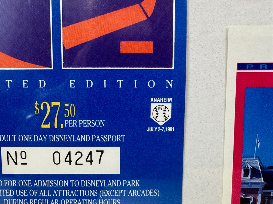 Vintage 1991 Framed Disneyland Limited Edition Preview Series Cards And Unused Limited Edition Disneyland Passport Ticket 12.5 X 19 [Photo 6]