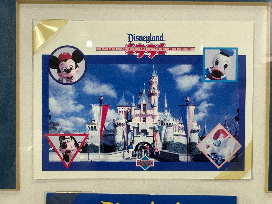 Vintage 1991 Framed Disneyland Limited Edition Preview Series Cards And Unused Limited Edition Disneyland Passport Ticket 12.5 X 19 [Photo 8]